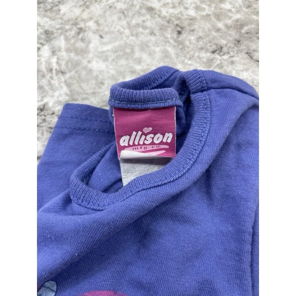 Vintage Disney Winnie the Pooh 4T Long Sleeve Shirt Made In USA Purple Hooray